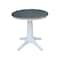 International Concepts 30 in. Round Pedestal Dining Table with 2 Madrid LadderBack Chairs - 3 Piece Dining Set K05-30RT-27B-C2-2 - alternate 4
